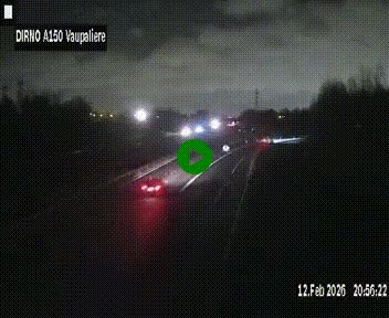 <h2>Webcam autoroute A150 à hauteur de La Vaupalière en périphérie de Rouen. Vue orientée vers Rouen</h2>