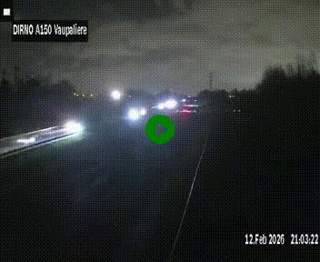 <h2>Webcam autoroute A150 à hauteur de La Vaupalière en périphérie de Rouen. Vue orientée vers Rouen</h2>