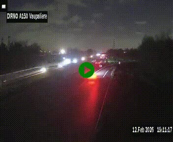 <h2>Webcam autoroute A150 à hauteur de La Vaupalière en périphérie de Rouen. Vue orientée vers Rouen</h2>