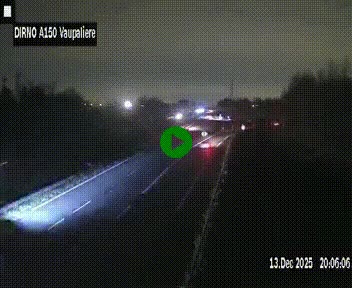 <h2>Webcam autoroute A150 à hauteur de La Vaupalière en périphérie de Rouen. Vue orientée vers Rouen</h2>