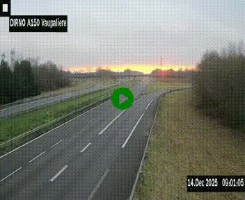 <h2>Webcam autoroute A150 à hauteur de La Vaupalière en périphérie de Rouen. Vue orientée vers Rouen</h2>
