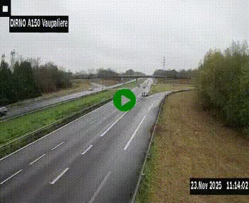 <h2>Webcam autoroute A150 à hauteur de La Vaupalière en périphérie de Rouen. Vue orientée vers Rouen</h2>
