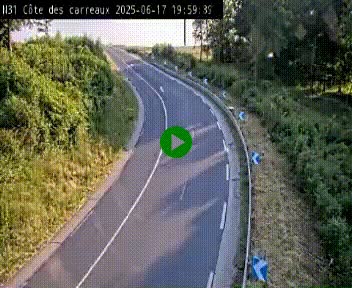 Webcam en haut de la Côte des Carreaux sur la N31 à Avesnes-en-Bray. Vue orientée vers Rouen 