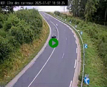 Webcam en haut de la Côte des Carreaux sur la N31 à Avesnes-en-Bray. Vue orientée vers Rouen