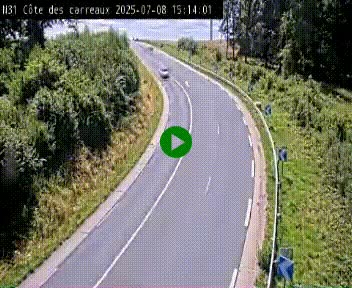 <h2>Webcam en haut de la Côte des Carreaux sur la N31 à Avesnes-en-Bray. Vue orientée vers Rouen</h2>