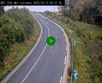 Webcam en haut de la Côte des Carreaux sur la N31 à Avesnes-en-Bray. Vue orientée vers Rouen
