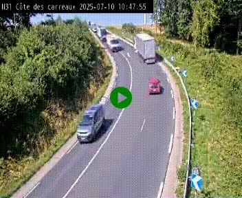 <h2>Webcam en haut de la Côte des Carreaux sur la N31 à Avesnes-en-Bray. Vue orientée vers Rouen</h2>
