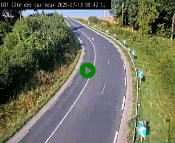 Webcam en haut de la Côte des Carreaux sur la N31 à Avesnes-en-Bray. Vue orientée vers Rouen