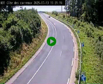 <h2>Webcam en haut de la Côte des Carreaux sur la N31 à Avesnes-en-Bray. Vue orientée vers Rouen</h2>