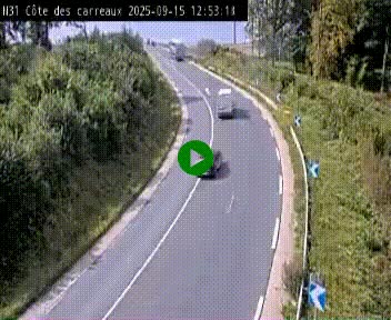 <h2>Webcam en haut de la Côte des Carreaux sur la N31 à Avesnes-en-Bray. Vue orientée vers Rouen</h2>