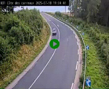 Webcam en haut de la Côte des Carreaux sur la N31 à Avesnes-en-Bray. Vue orientée vers Rouen