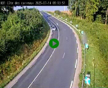 <h2>Webcam en haut de la Côte des Carreaux sur la N31 à Avesnes-en-Bray. Vue orientée vers Rouen</h2>
