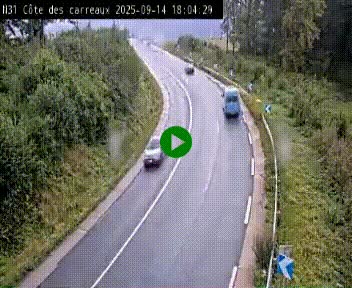 <h2>Webcam en haut de la Côte des Carreaux sur la N31 à Avesnes-en-Bray. Vue orientée vers Rouen</h2>