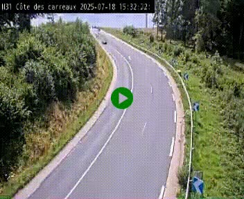<h2>Webcam en haut de la Côte des Carreaux sur la N31 à Avesnes-en-Bray. Vue orientée vers Rouen</h2>