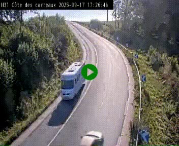 <h2>Webcam en haut de la Côte des Carreaux sur la N31 à Avesnes-en-Bray. Vue orientée vers Rouen</h2>