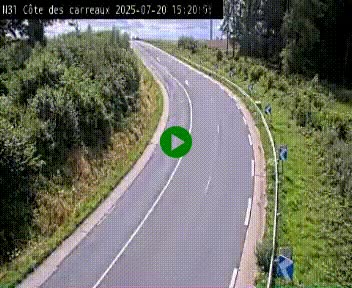 <h2>Webcam en haut de la Côte des Carreaux sur la N31 à Avesnes-en-Bray. Vue orientée vers Rouen</h2>