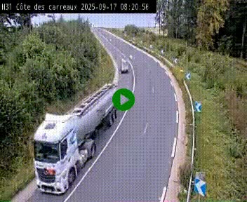 <h2>Webcam en haut de la Côte des Carreaux sur la N31 à Avesnes-en-Bray. Vue orientée vers Rouen</h2>