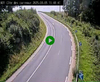 Webcam en haut de la Côte des Carreaux sur la N31 à Avesnes-en-Bray. Vue orientée vers Rouen
