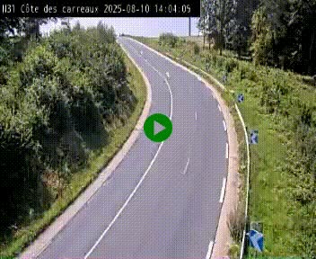 Webcam en haut de la Côte des Carreaux sur la N31 à Avesnes-en-Bray. Vue orientée vers Rouen