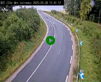 Webcam en haut de la Côte des Carreaux sur la N31 à Avesnes-en-Bray. Vue orientée vers Rouen