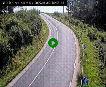 Webcam en haut de la Côte des Carreaux sur la N31 à Avesnes-en-Bray. Vue orientée vers Rouen