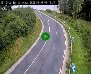 Webcam en haut de la Côte des Carreaux sur la N31 à Avesnes-en-Bray. Vue orientée vers Rouen