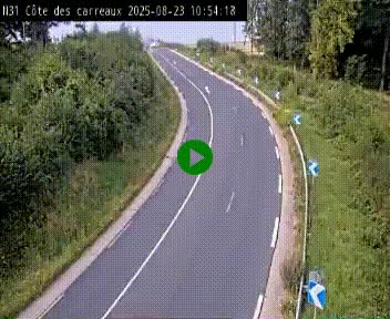 Webcam en haut de la Côte des Carreaux sur la N31 à Avesnes-en-Bray. Vue orientée vers Rouen
