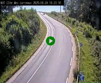 Webcam en haut de la Côte des Carreaux sur la N31 à Avesnes-en-Bray. Vue orientée vers Rouen