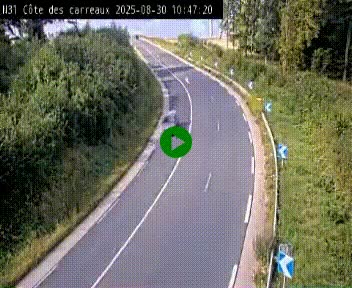 Webcam en haut de la Côte des Carreaux sur la N31 à Avesnes-en-Bray. Vue orientée vers Rouen