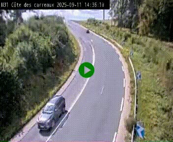Webcam en haut de la Côte des Carreaux sur la N31 à Avesnes-en-Bray. Vue orientée vers Rouen
