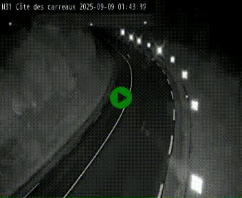 Webcam en haut de la Côte des Carreaux sur la N31 à Avesnes-en-Bray. Vue orientée vers Rouen