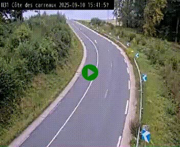 Webcam en haut de la Côte des Carreaux sur la N31 à Avesnes-en-Bray. Vue orientée vers Rouen