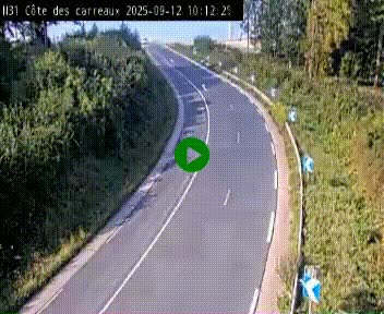 Webcam en haut de la Côte des Carreaux sur la N31 à Avesnes-en-Bray. Vue orientée vers Rouen