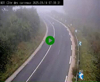 Webcam en haut de la Côte des Carreaux sur la N31 à Avesnes-en-Bray. Vue orientée vers Rouen