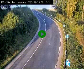 Webcam en haut de la Côte des Carreaux sur la N31 à Avesnes-en-Bray. Vue orientée vers Rouen