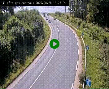 <h2>Webcam en haut de la Côte des Carreaux sur la N31 à Avesnes-en-Bray. Vue orientée vers Rouen</h2>