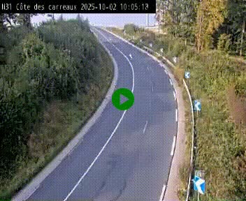 <h2>Webcam en haut de la Côte des Carreaux sur la N31 à Avesnes-en-Bray. Vue orientée vers Rouen</h2>