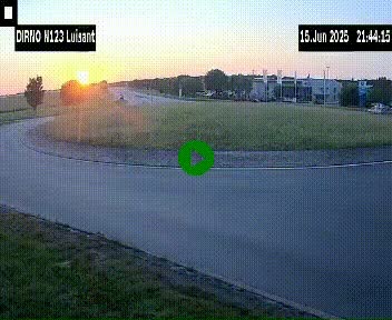 Webcam en périphérie de Chartres sur la N123, à hauteur de Luisant. Vue orientée vers Chartres
