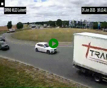 Webcam en périphérie de Chartres sur la N123, à hauteur de Luisant. Vue orientée vers Chartres