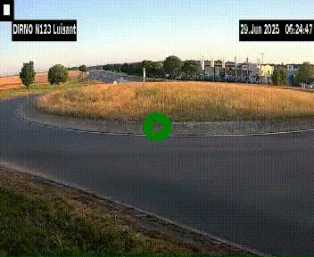 Webcam en périphérie de Chartres sur la N123, à hauteur de Luisant. Vue orientée vers Chartres