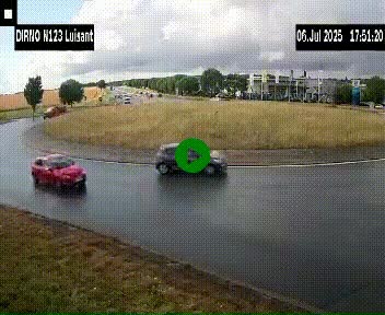 Webcam en périphérie de Chartres sur la N123, à hauteur de Luisant. Vue orientée vers Chartres