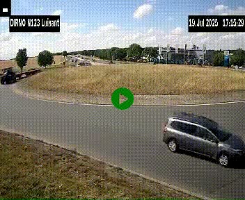 Webcam en périphérie de Chartres sur la N123, à hauteur de Luisant. Vue orientée vers Chartres