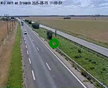 <h2>Webcam à hauteur de Vert-en-Drouais sur la N12, en périphérie de Dreux. Vue orientée vers Alençon</h2>