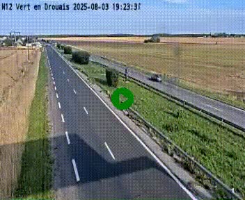 <h2>Webcam à hauteur de Vert-en-Drouais sur la N12, en périphérie de Dreux. Vue orientée vers Alençon</h2>