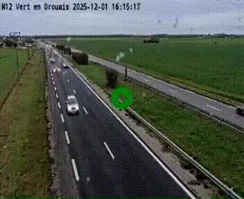 <h2>Webcam à hauteur de Vert-en-Drouais sur la N12, en périphérie de Dreux. Vue orientée vers Alençon</h2>