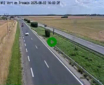 <h2>Webcam à hauteur de Vert-en-Drouais sur la N12, en périphérie de Dreux. Vue orientée vers Alençon</h2>