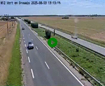<h2>Webcam à hauteur de Vert-en-Drouais sur la N12, en périphérie de Dreux. Vue orientée vers Alençon</h2>
