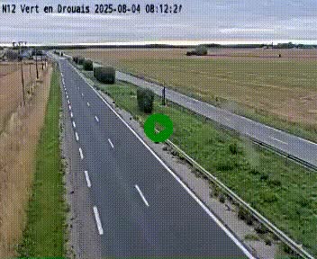 <h2>Webcam à hauteur de Vert-en-Drouais sur la N12, en périphérie de Dreux. Vue orientée vers Alençon</h2>