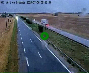 Webcam à hauteur de Vert-en-Drouais sur la N12, en périphérie de Dreux. Vue orientée vers Alençon