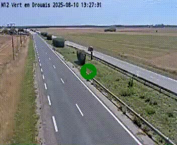 <h2>Webcam à hauteur de Vert-en-Drouais sur la N12, en périphérie de Dreux. Vue orientée vers Alençon</h2>